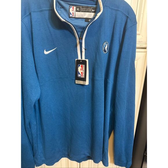 Nike Men's Dri-Fit NBA Timberwolves 1/2 Zip City Edition Pullover Blue XL NWT - Picture 12 of 16